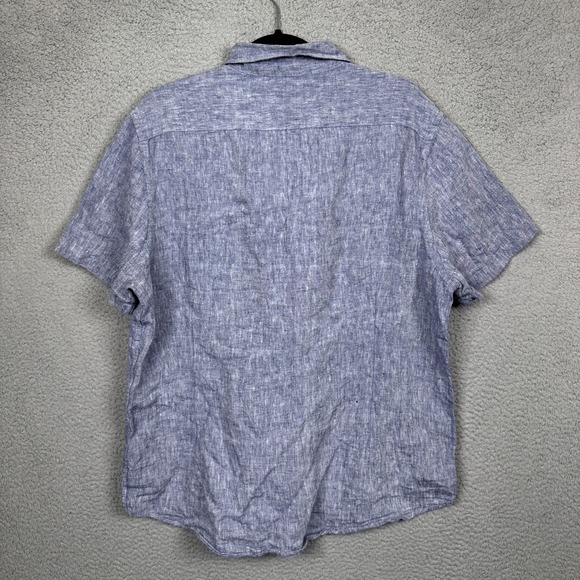Murano Baird McNutt Shirt Mens‎ XL Blue Chambray Slim Fit Linen Beach Preppy - Picture 3 of 9